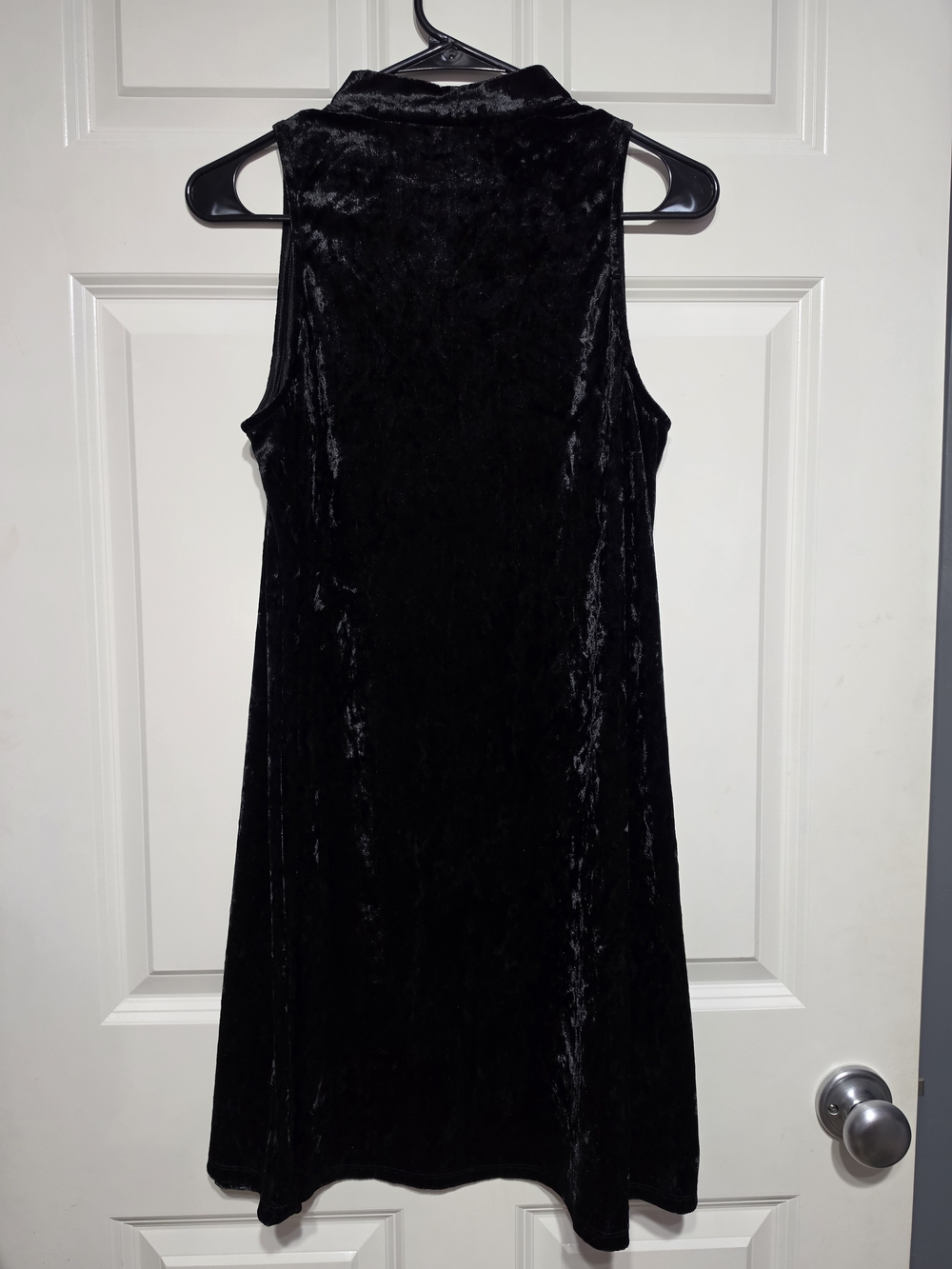 Mudd Classic Retro Style Black Crushed Velvet Asymmetrical Dress Size:L - Picture 4 of 8